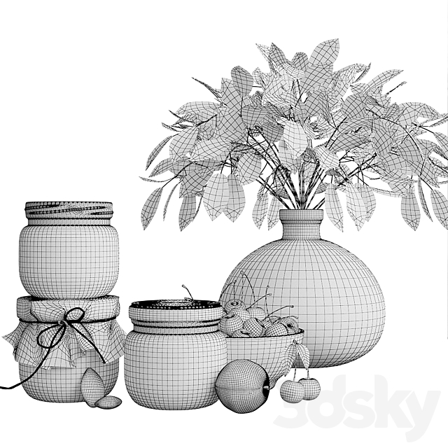 Decorative set for kitchen 3 3DS Max Model - thumbnail 2