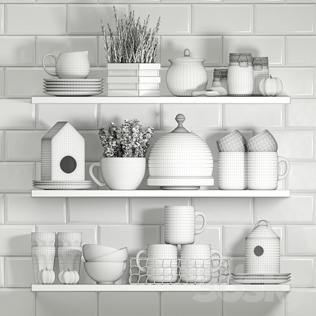 Decorative set for kitchen 3DSMax File - thumbnail 3