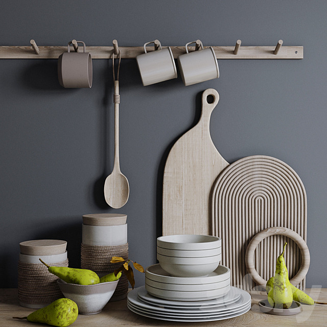 Decorative set for the kitchen # 1 3DSMax File - thumbnail 1