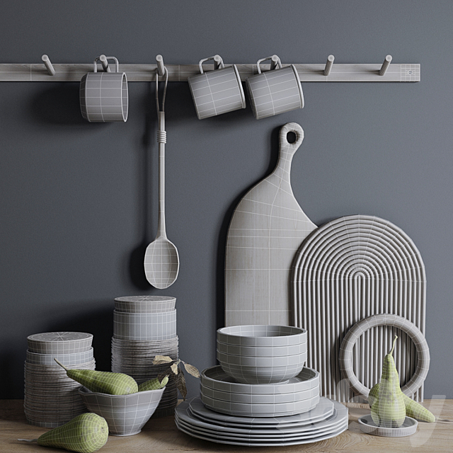 Decorative set for the kitchen # 1 3DSMax File - thumbnail 5