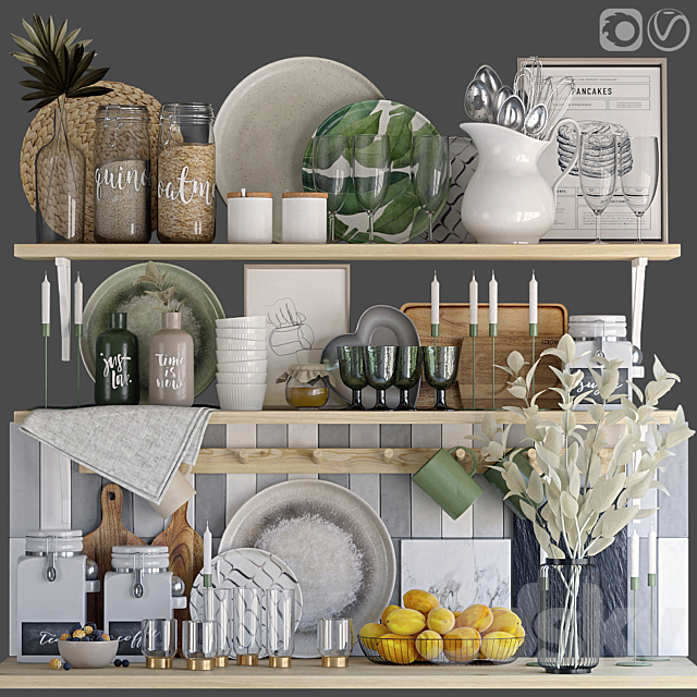 Decorative set for the kitchen 10 3ds Max - thumbnail 1