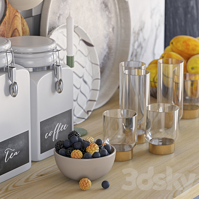 Decorative set for the kitchen 10 3ds Max - thumbnail 3