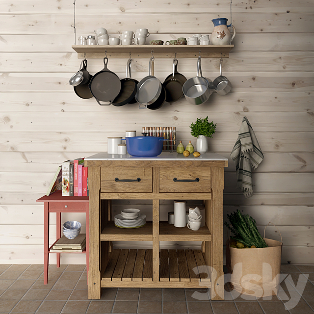 Decorative set for the kitchen 3ds Max - thumbnail 1