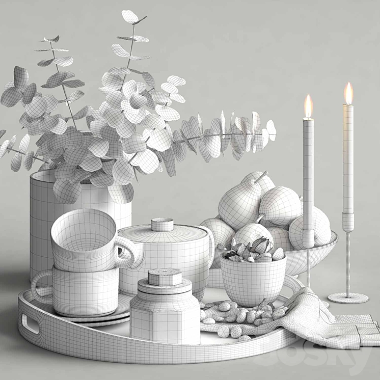 decorative set for the kitchen 3DS Max - thumbnail 2