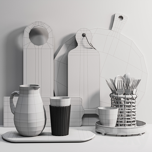 Decorative set for the kitchen 3DSMax File - thumbnail 4