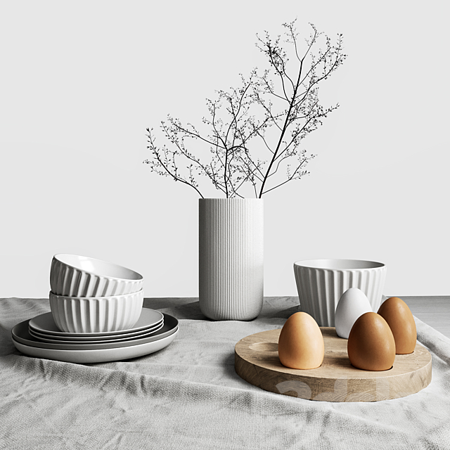 Decorative set for the kitchen 3DSMax File - thumbnail 1