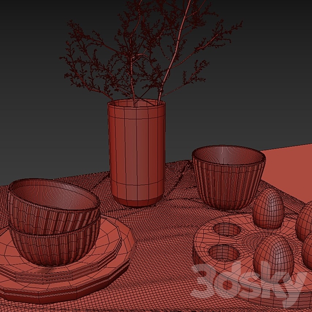 Decorative set for the kitchen 3DSMax File - thumbnail 3