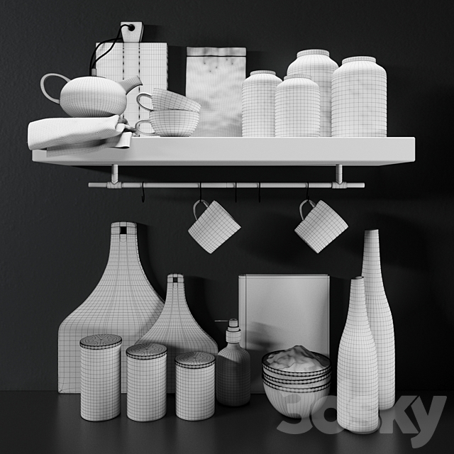 Decorative set for the kitchen 3DSMax File - thumbnail 4