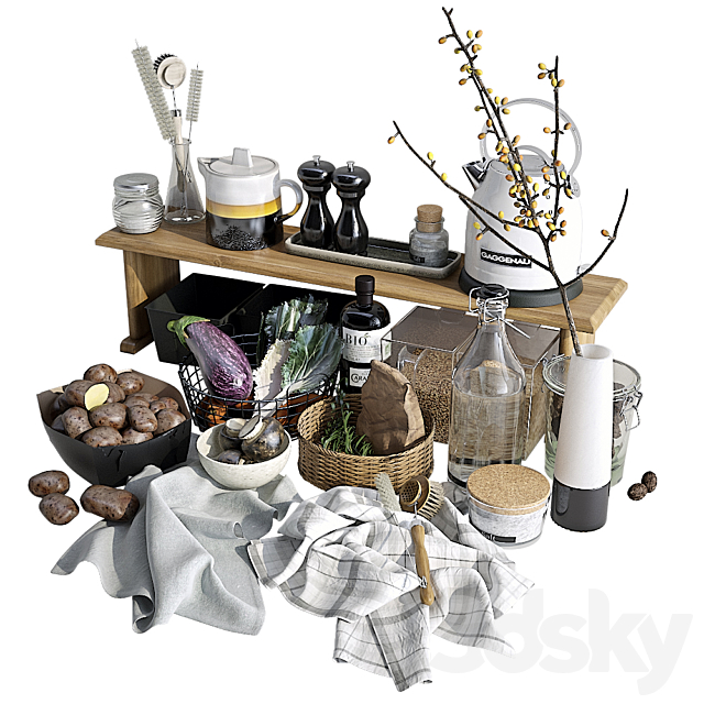 Decorative set for the kitchen 3DSMax File - thumbnail 1