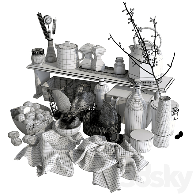 Decorative set for the kitchen 3DSMax File - thumbnail 3