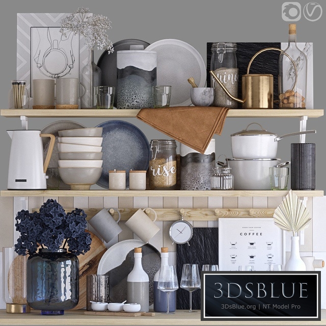 Decorative set for the kitchen 9 3DS Max - thumbnail 3