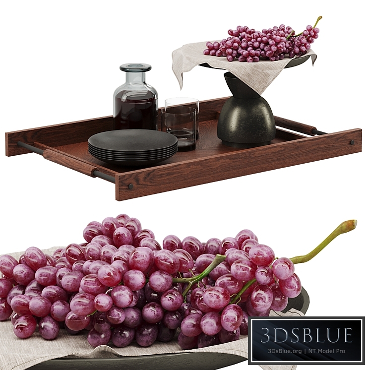 Decorative set with grapes 3DS Max - thumbnail 3