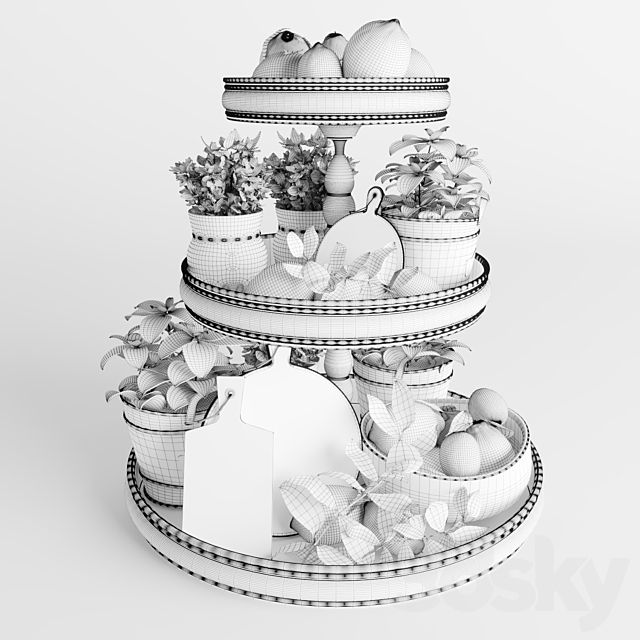 Decorative set with lemons 3ds Max - thumbnail 2