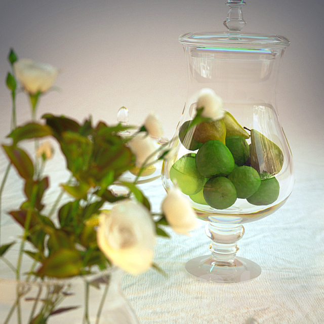 Decorative vase with fruit 3DSMax File - thumbnail 2