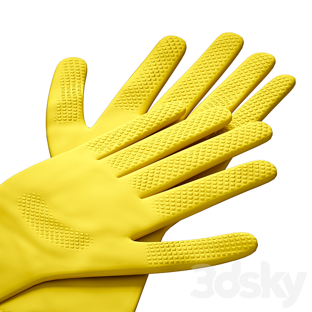 Dishwashing set Sponge Gloves 3DS Max Model - thumbnail 6