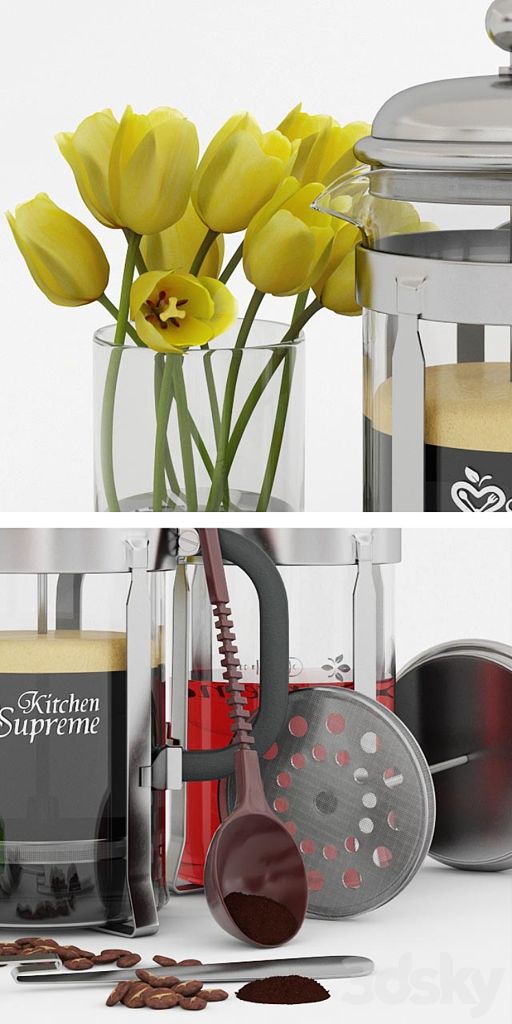 French Press Coffee &Tea Maker Kitchen supreme 3DS Max - thumbnail 2