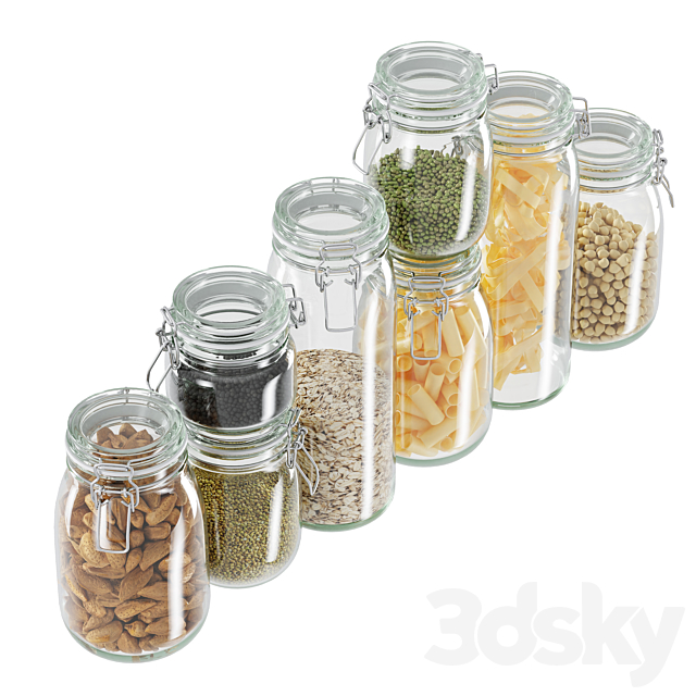 glass jar set 3DSMax File - thumbnail 4