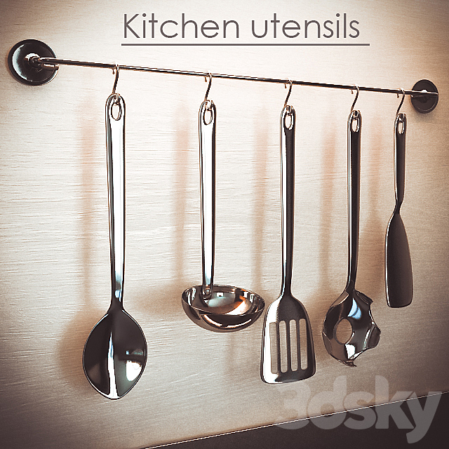 Hanging on the wall of cookware 3DSMax File - thumbnail 1