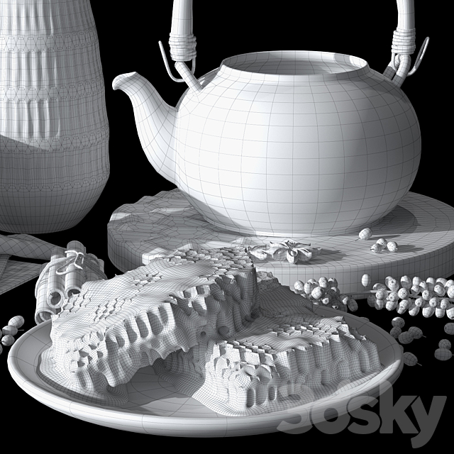 Honeycomb decorative set 3DSMax File - thumbnail 3