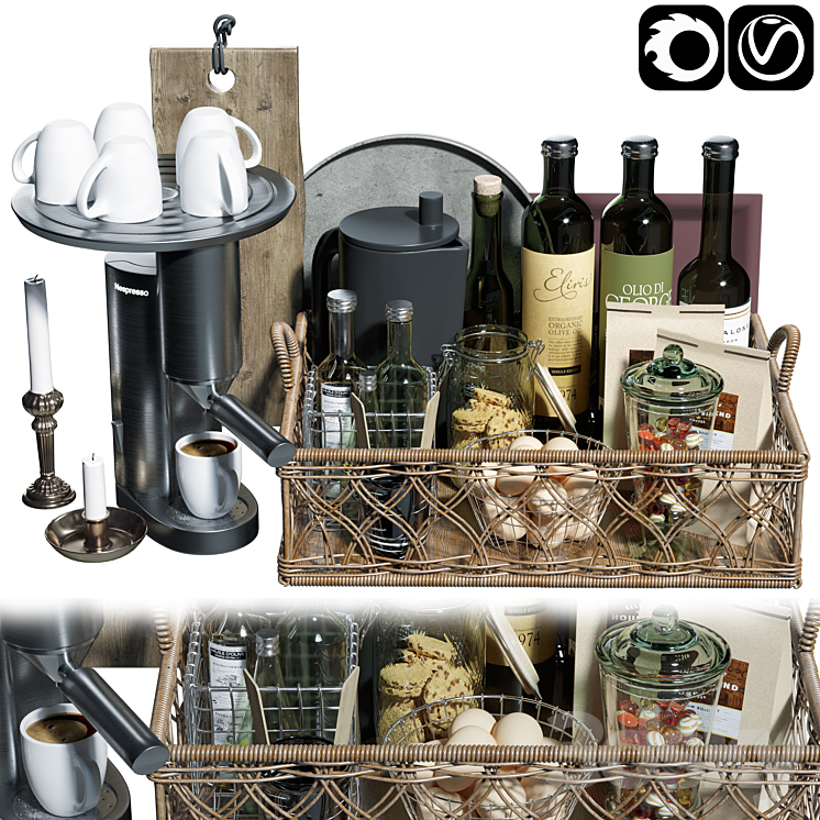 kitchen accessorie 8 3DS Max - thumbnail 1