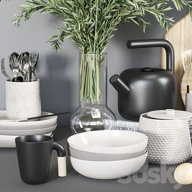 kitchen accessories 02 3DS Max Model - thumbnail 2