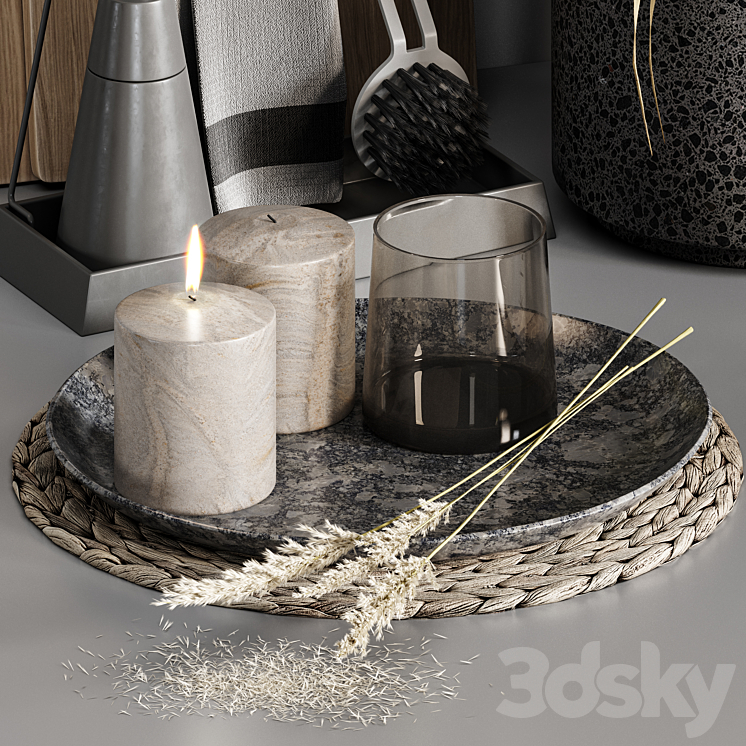 Kitchen accessories 024 with dried plants 3DS Max Model - thumbnail 2