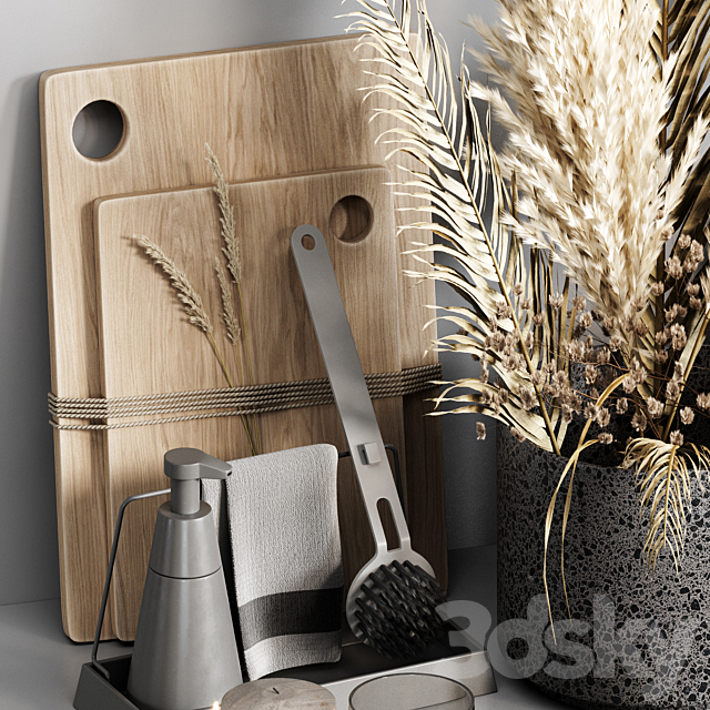 Kitchen accessories 024 with dried plants 3DSMax File - thumbnail 4