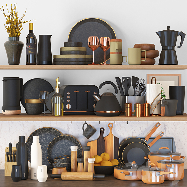 kitchen accessories 1000 3DS Max - thumbnail 1