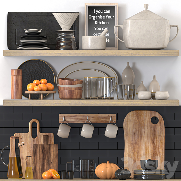 kitchen accessories 3DS Max Model - thumbnail 1