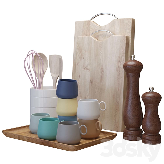 kitchen accessories 3DS Max Model - thumbnail 2