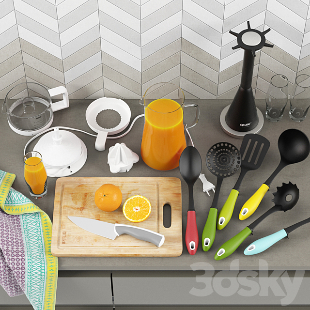 Kitchen accessories 3DS Max Model - thumbnail 2