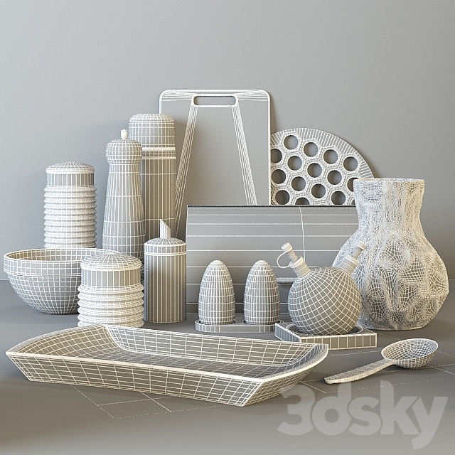 Kitchen accessories Set 3DS Max Model - thumbnail 2