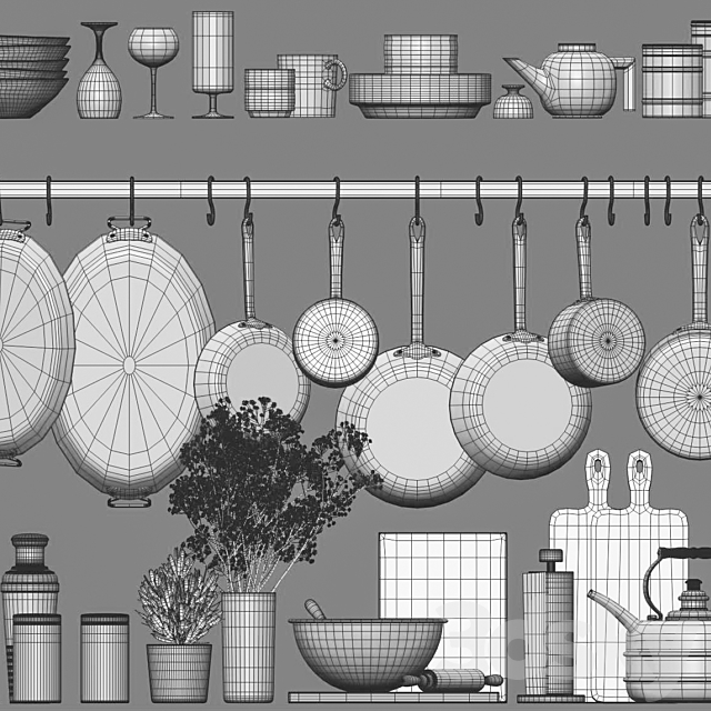 Kitchen Accessories set01 3DSMax File - thumbnail 3