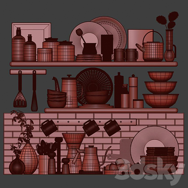 kitchen accessories009 3DS Max Model - thumbnail 6