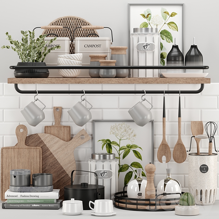 kitchen accessories01 3DS Max Model - thumbnail 1