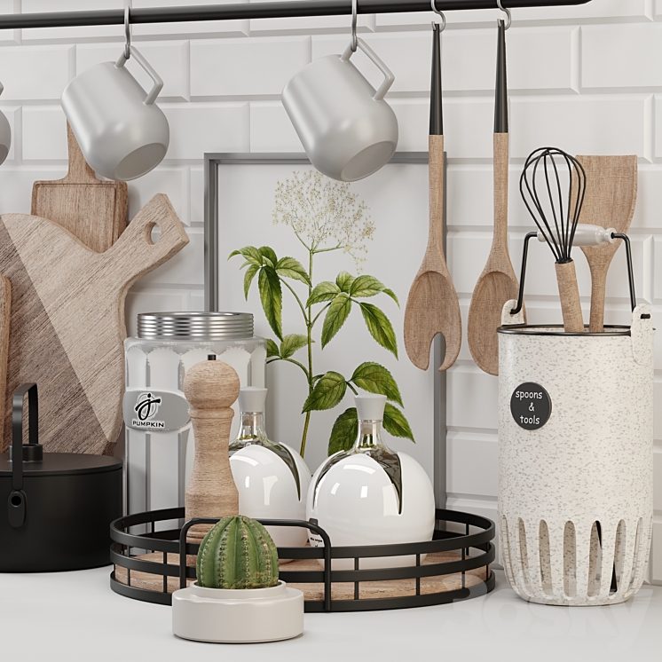 kitchen accessories01 3DS Max Model - thumbnail 2