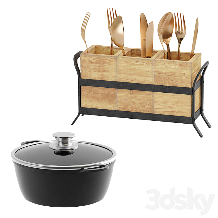 Kitchen accessory decor set collection 3DS Max - thumbnail 2