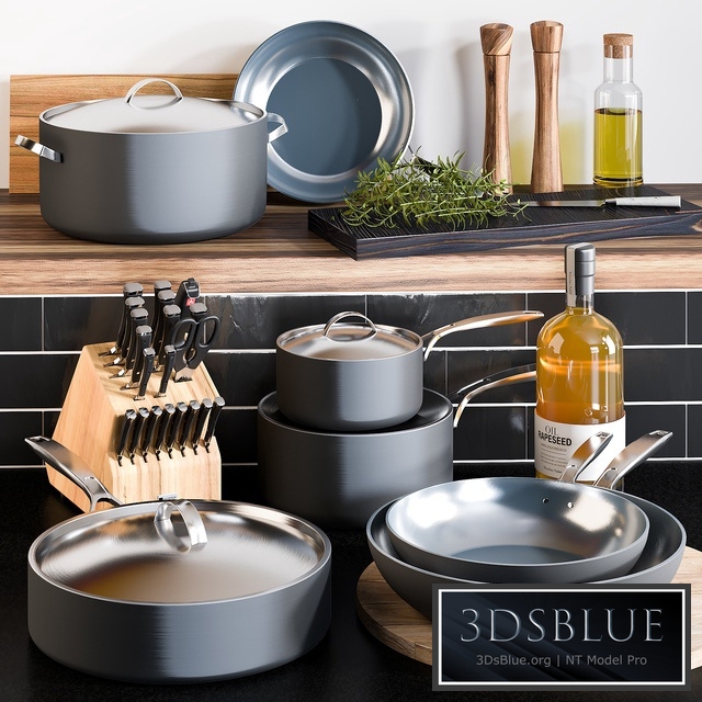 Kitchen Cookware Set 1 3DS Max - thumbnail 3