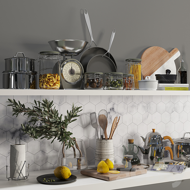 Kitchen Decor 02 3DS Max Model - thumbnail 2