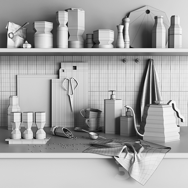 Kitchen decor 3 3DSMax File - thumbnail 4