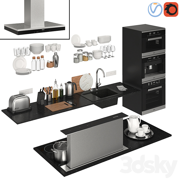 Kitchen Decor Island 3DS Max - thumbnail 1