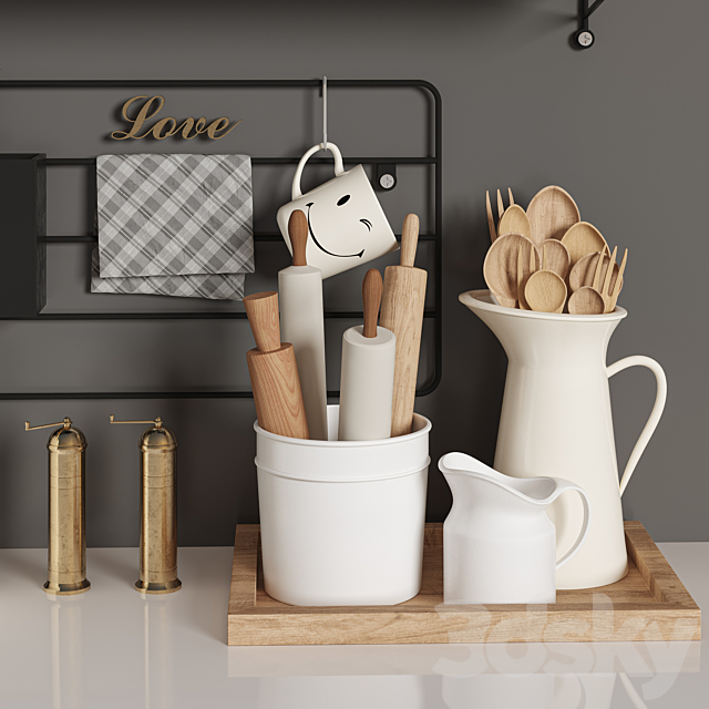 Kitchen decor set 01 3DS Max Model - thumbnail 3