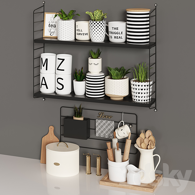 Kitchen decor set 01 3DS Max Model - thumbnail 5