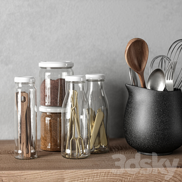 kitchen decor set 03 3DSMax File - thumbnail 3