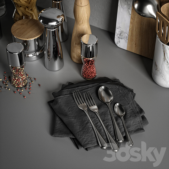 kitchen decor set 04 3DS Max Model - thumbnail 2