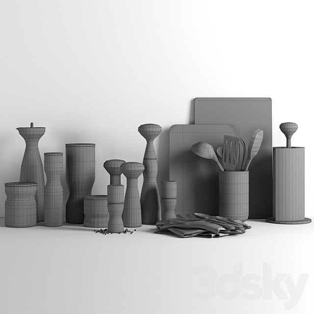 kitchen decor set 04 3DS Max Model - thumbnail 5