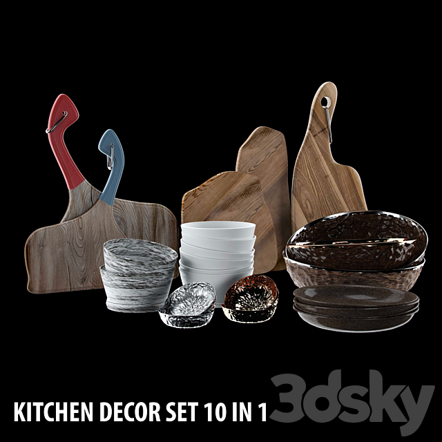 Kitchen Decor Set 10 IN 1 3ds Max - thumbnail 1