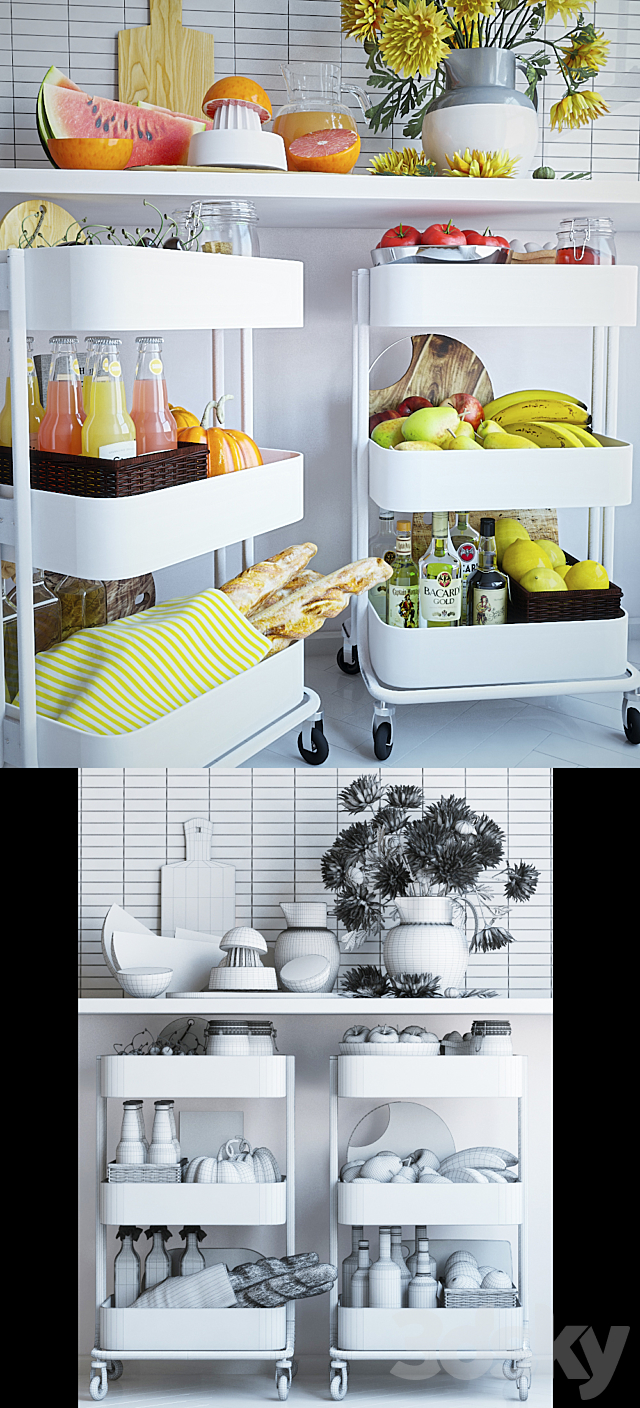 Kitchen Decor Set 3 3DS Max Model - thumbnail 3