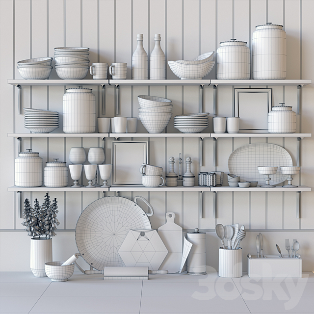 Kitchen decor set 3ds Max - thumbnail 3