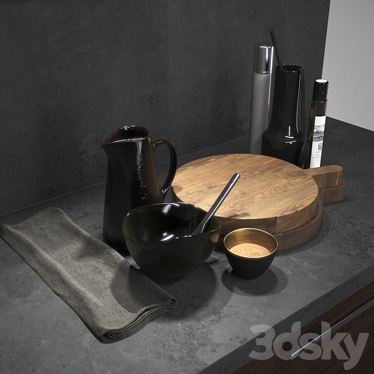 Kitchen Decor Set 3DS Max - thumbnail 1